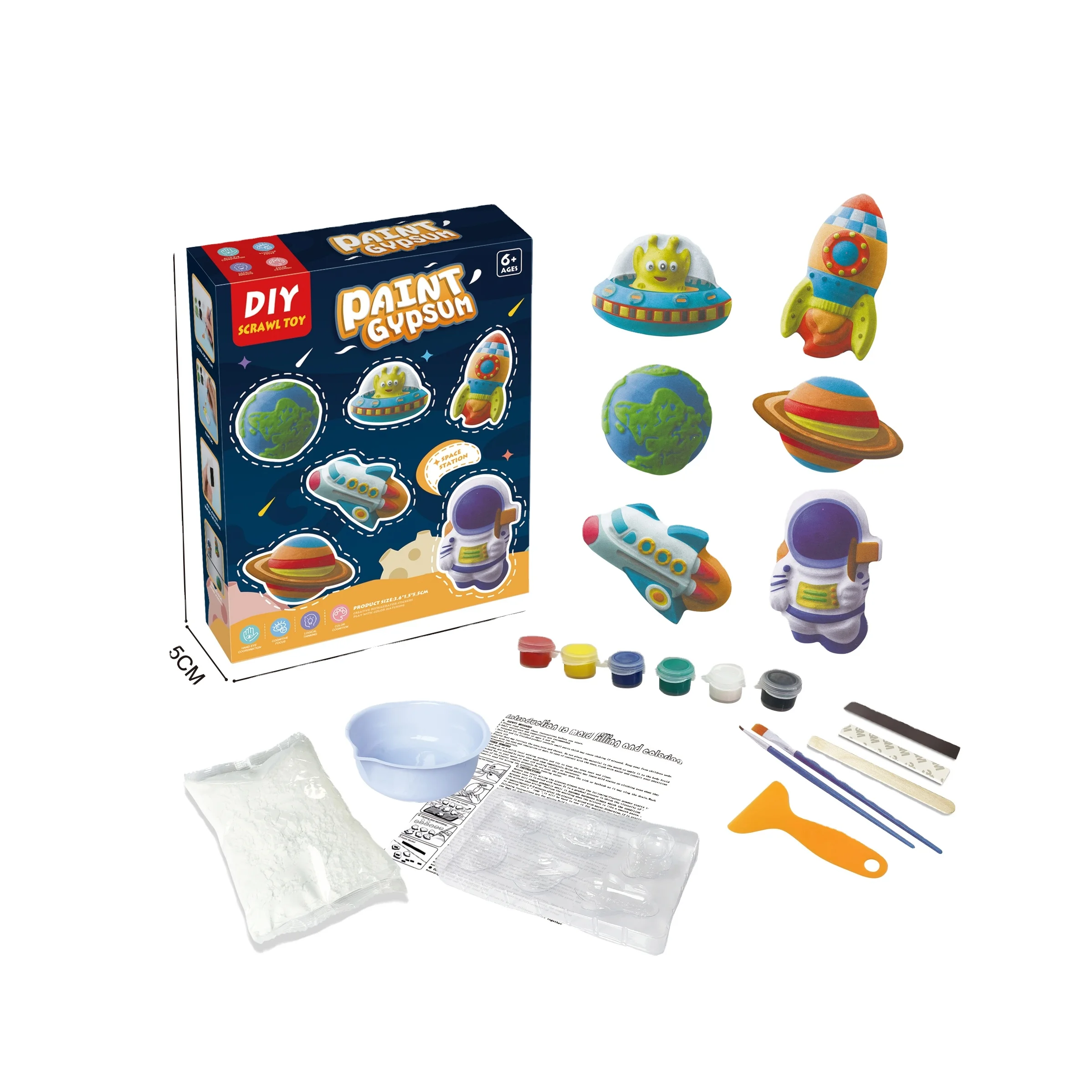 KS DIY Arts Crafts Ceramics Plaster Painting Toys Kids Educational Dinosaur Mold Gypsum Painting Kit Toy