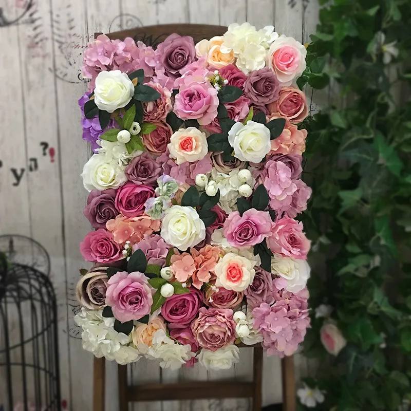 Wholesale Artificial Flower Wall Panel Silk Flower Wall Decoration White Flower Wall for Decoration