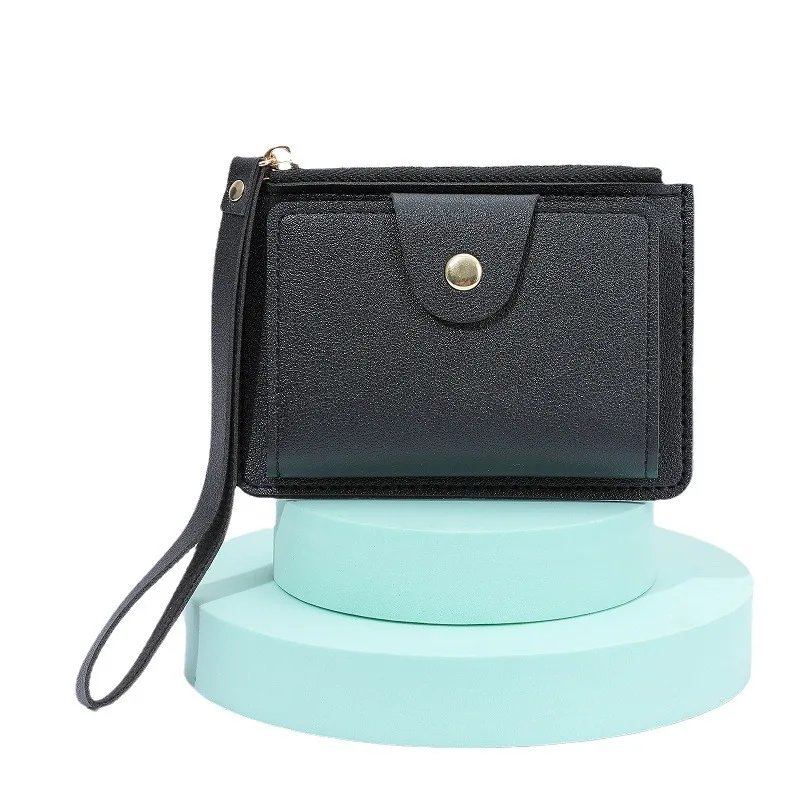 Manufacturer coin purse solid color mini change bag card change pouch with wrist strap