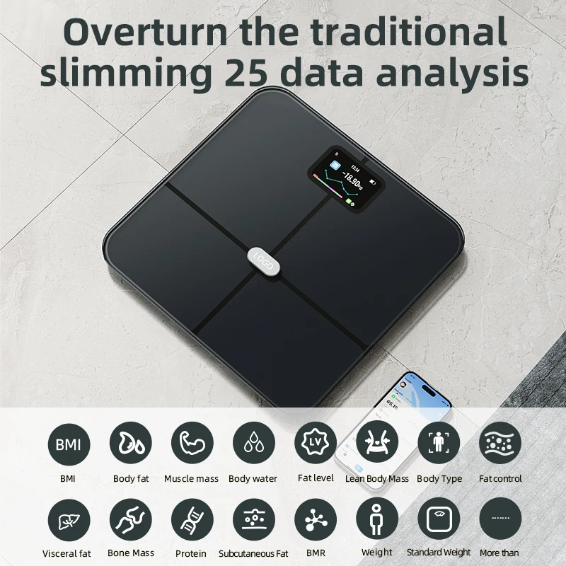 4 Electrodes Electronic Smart Scale Smartphone APP Bluetooth Compatible Weight Scale 250KG Digital Body Scale With BMI Function