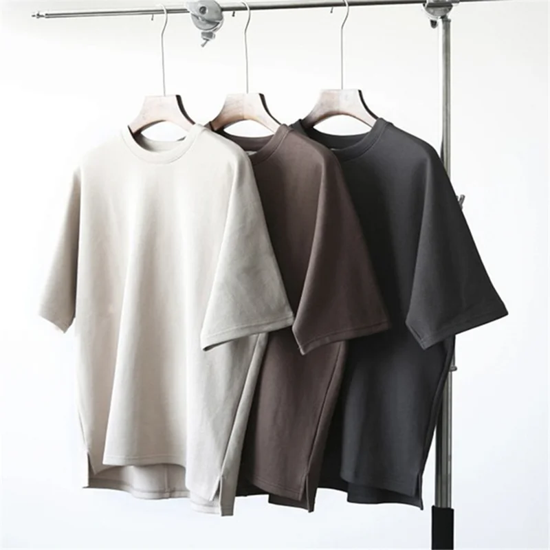 2023 Men Oversize t Shirt Blank High Quality Custom 100 Cotton Bamboo Fiber Heavyweight Fabric Turtleneck OEM t Shirt