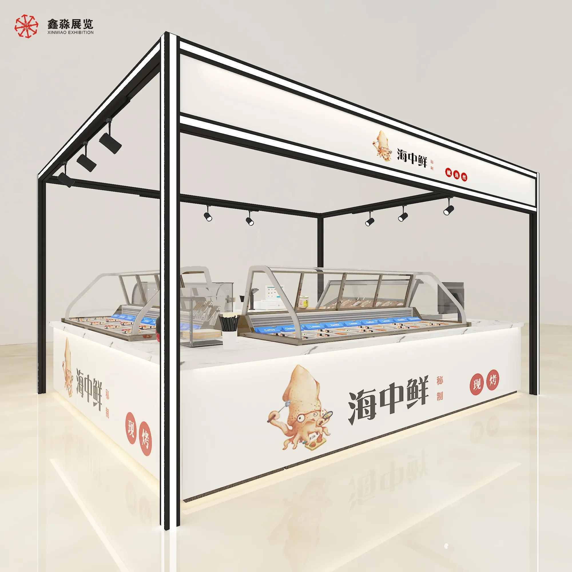Hot Sale flashlight Store Shopping Mall Display Booth Aluminum Cloth Store aluminum Exhibition frame