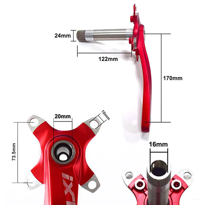 Комплект велосипедных кривошипов IXF 104 BCD CNC Сверхлегкий Кривошип MTB/дорожный велосипед Звездочка с BB для