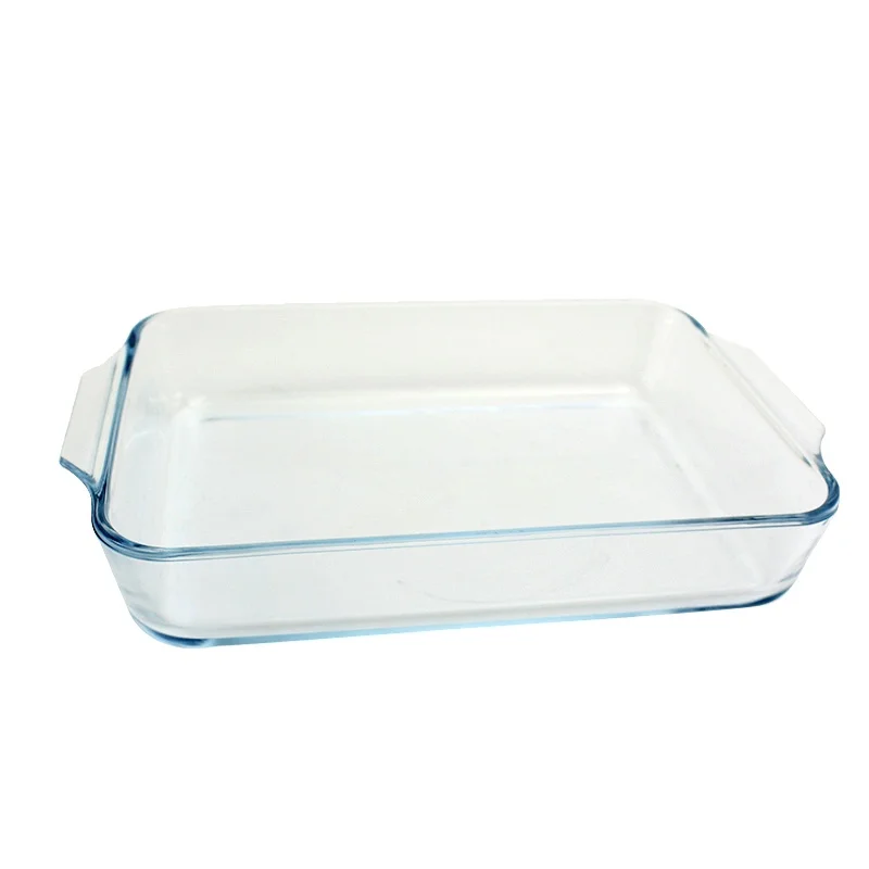New Arrival Heat Resistant Square Steel Glass Baking Tray With High Quality Tempered Glass Baking Tray Dishes For Cooking