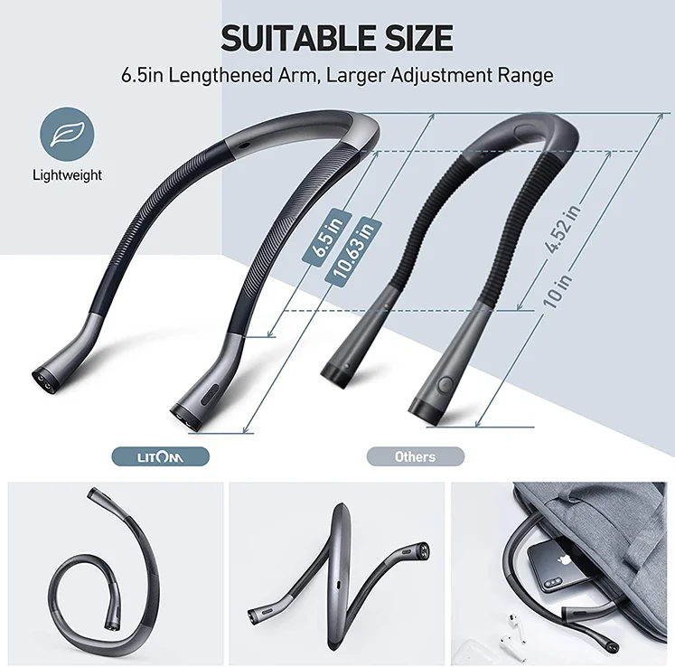 Free Sample Amazon Best Sale Dropshipping OEM Bed Hotel Hands Free Brightness Usb Portable Led Bed Reading Light Book Lamp