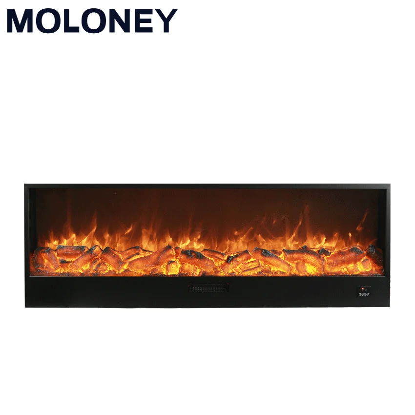 70inch long length Heater Tempered ultra white Glass Single Side View Led Wall Mounted Led electric Fireplace