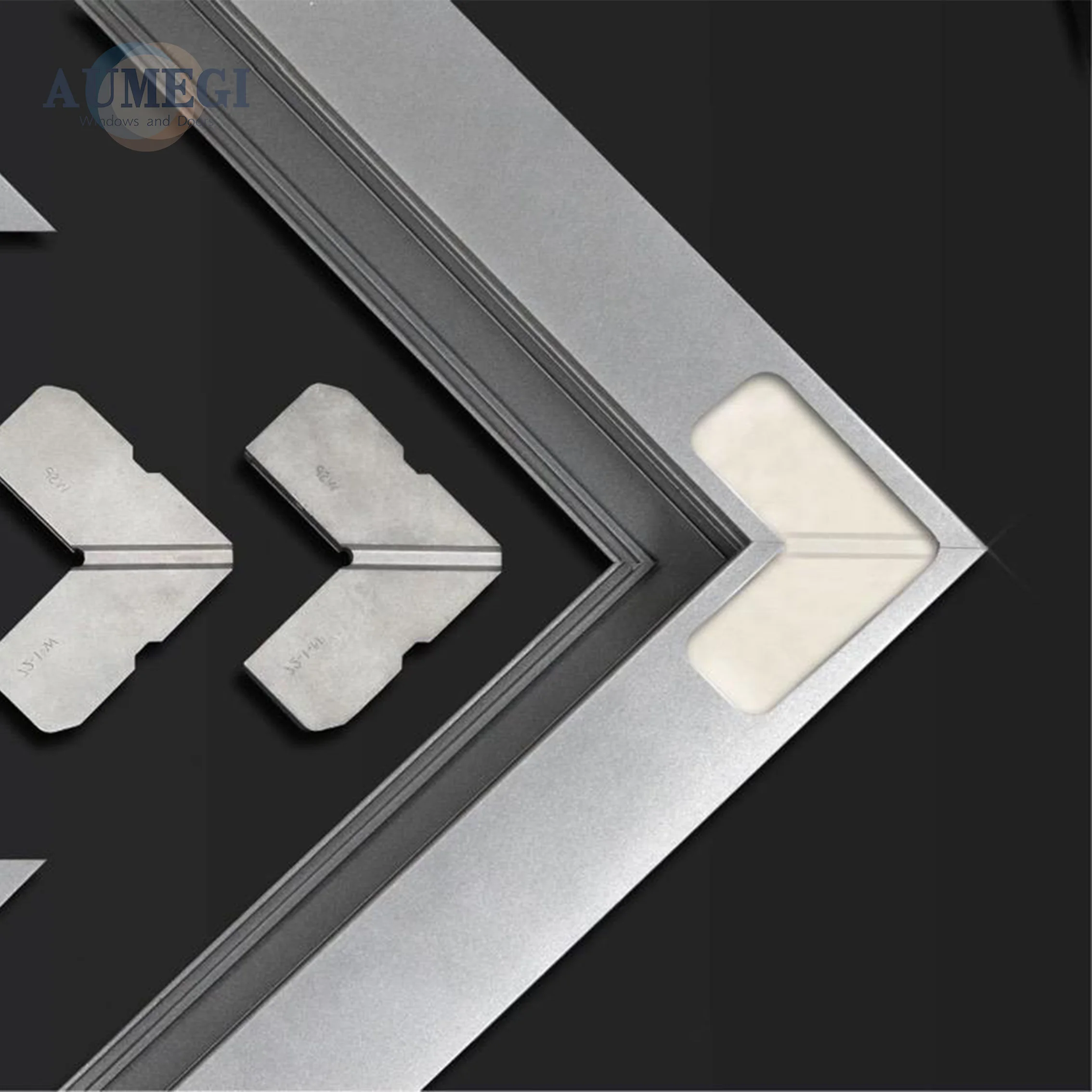 AUMEGI Australian House Custom Black Large Double Glass Picture Motorhome Screw Net Fixed Corner Windows