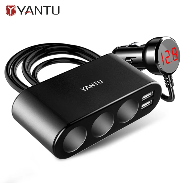 YANTU B08 Quick Charge Wired Car Cigarette Lighter Adapter With On Off Switch Socket Car Charger Adapter