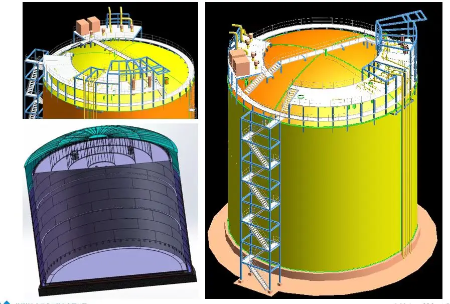 SC Large Flat Bottom Atmospheric Cryogenic Liquid Storage Tanks Customized 10000m3 to 50000m3