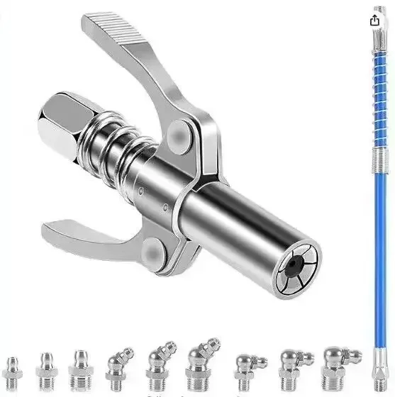 Grease gun nozzle locking clamp type high-pressure oil nozzle hand grease gun double handle Coupler