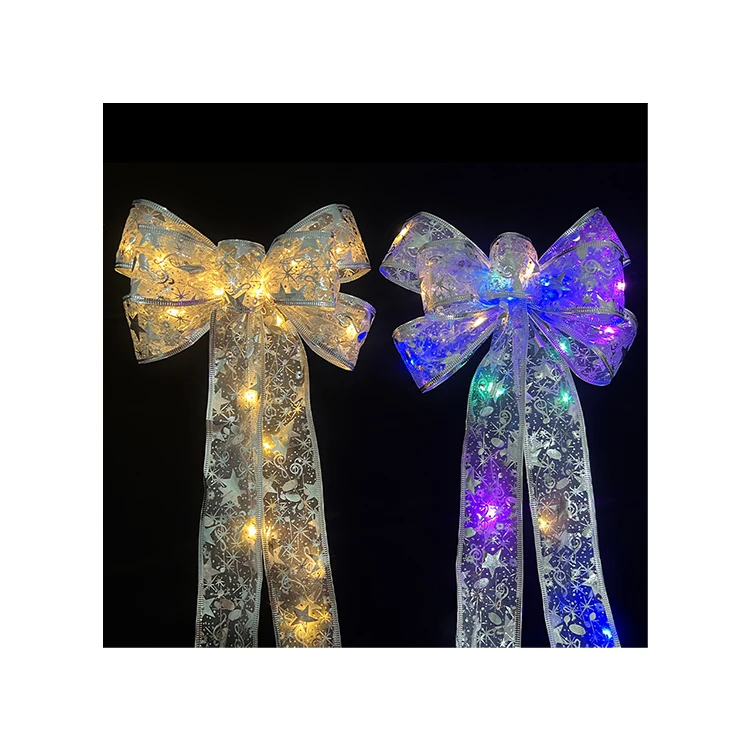 Wholesale Wedding Christmas Party Gift Packing Bow Decoration Ribbon Led Lights Decor Christmas