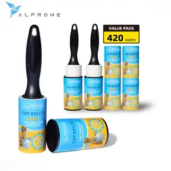 ALFRONE Lint Rollers for Pets,Extra Sticky ,Mega Pack of 420 Sheet,6 Refills,2 Reusable Handles with Covers