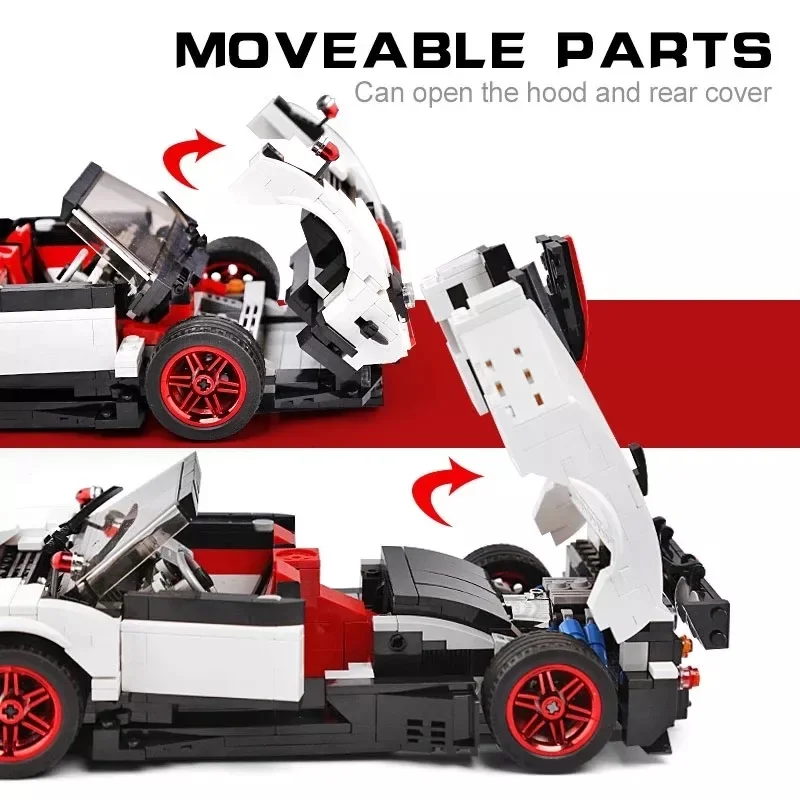 Mould King 13105 High-tech Series Sports Car Racing Technical Model Car Building Blocks For Birthday Gifts