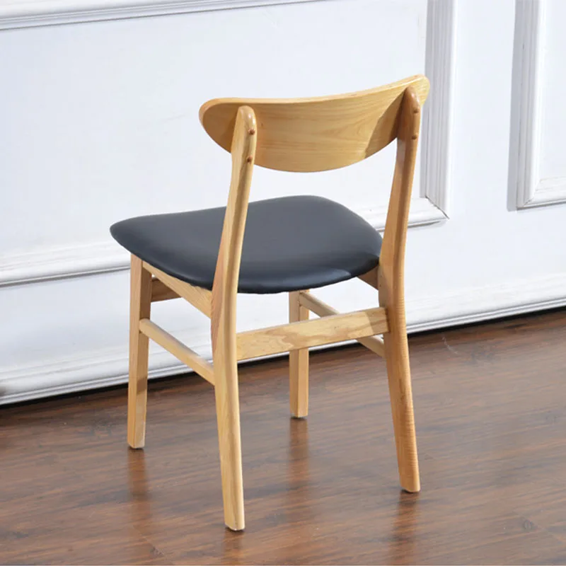 Nordic modern style small dining room wooden chair factory direct sale outdoor backrest garden wood chair