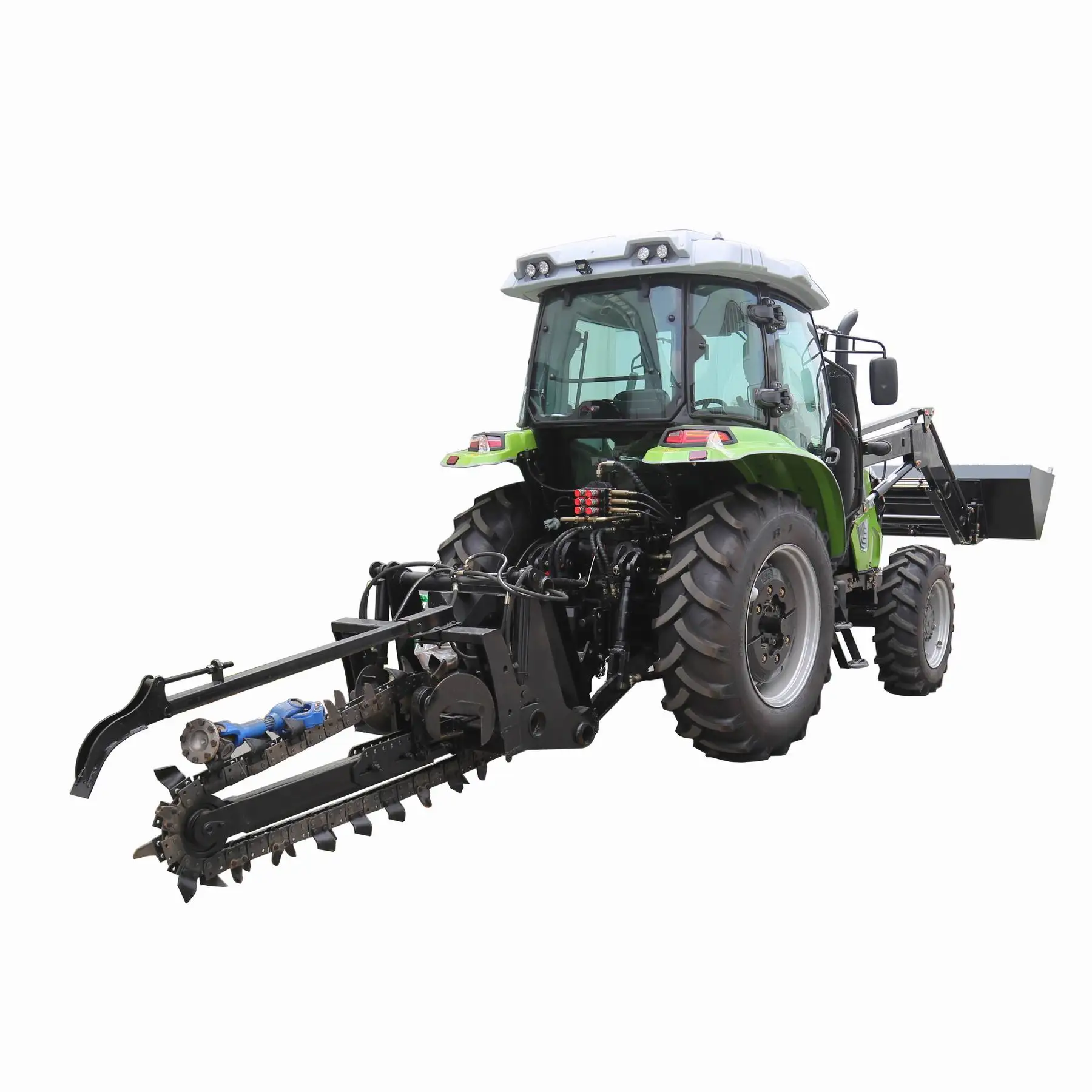 Tractor mounted attachment China pipeline ditcher cheap small mini 3 point hitch chain trencher farm machine for sale