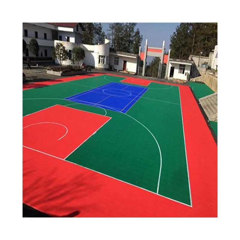 Outdoor Multi-Sport Court Flooring Sports Floor Plastic Tiles Artificial Grass for Basketball Tennis