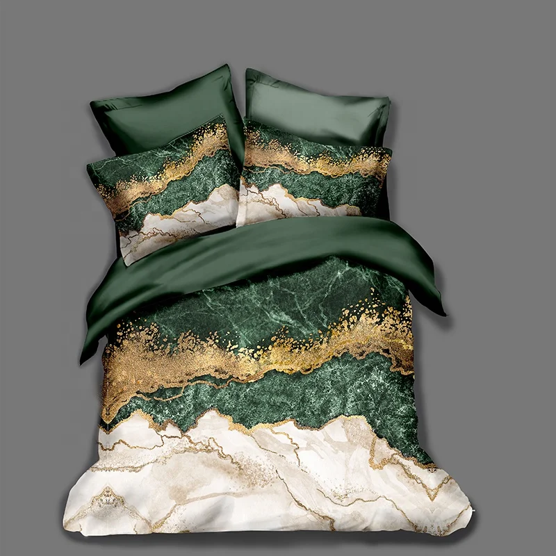 
China custom king size 3D digital printing quilt cover set 