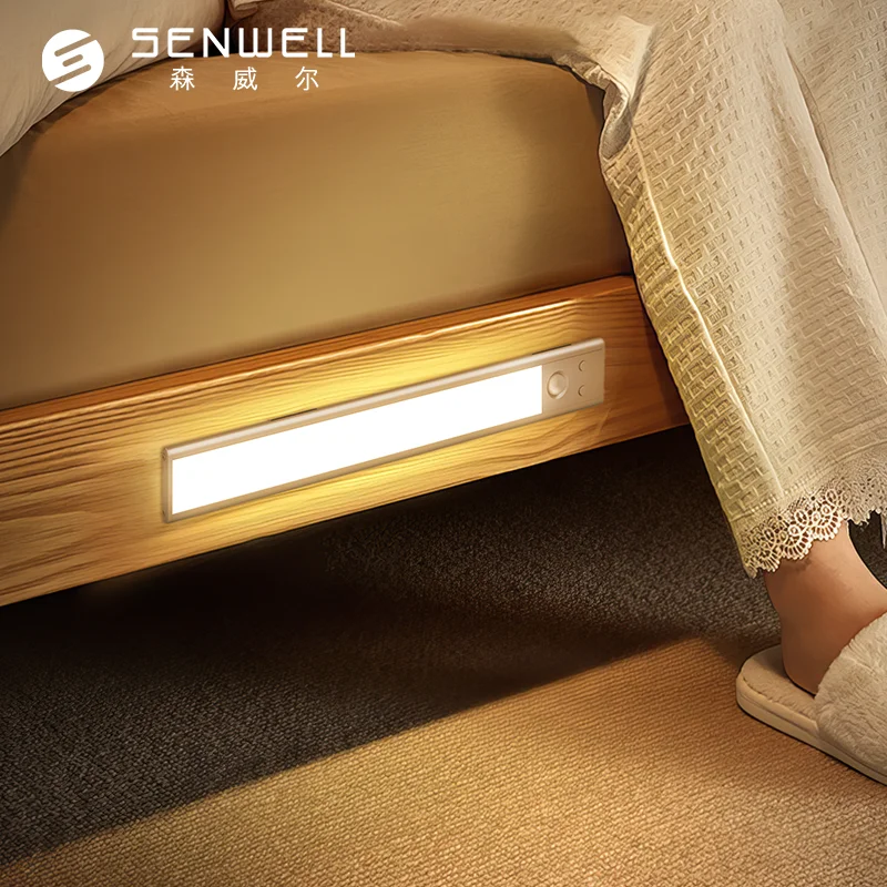 Customized Smart Wireless LED Cabinet Light with Motion Sensor Downward Directed Aluminium Closet Light with Battery Kitchen Use