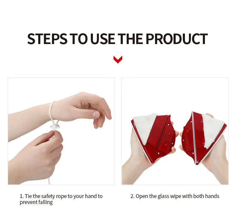 Glass Cleaning Tool Portable Window Cleaner Double-side Outside Window Wiper Glass Cleaner Window Thickness15-24mm