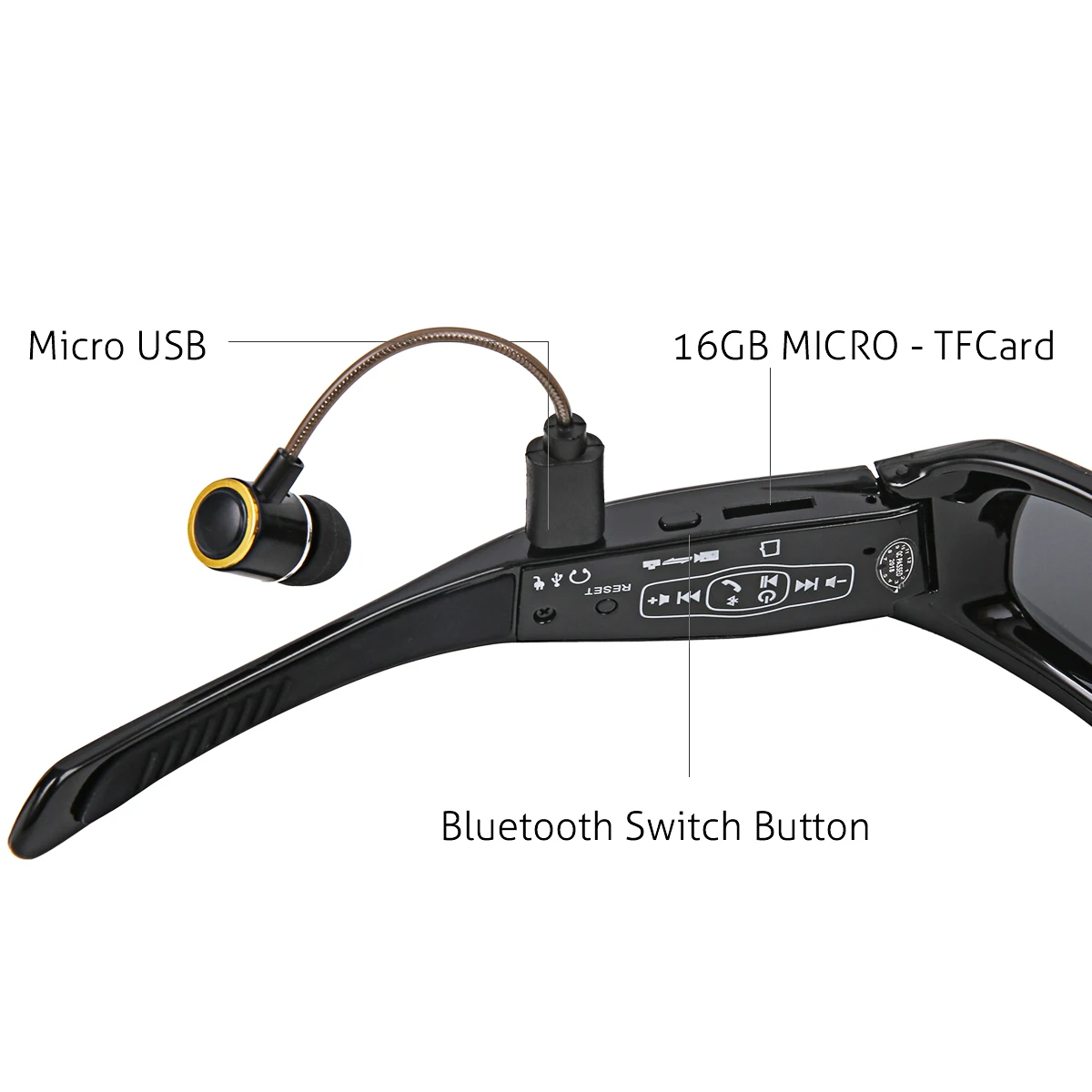 1080P HD Blue Tooth Wireless Camera Glasses Video Recording Eye Glasses Camera
