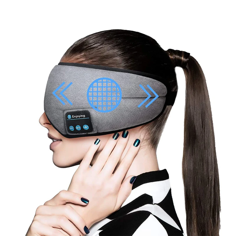 Washable Music Travel Bluetooth Sleeping Eye Mask Headphones Upgrade with Built-in Bluetooth 5.0 Speakers