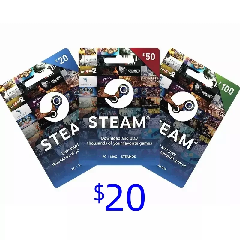 20 $ DLC дополнительный 1 Американский код зарядки пара долларов верхняя часть Американского сервисного парового аккаунта заряжаемый кошелек США