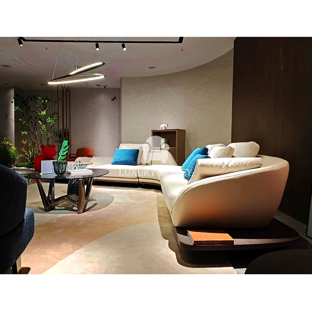 Luxury Floor Chaise Lounge L Shape Sofa Bed Set Living Room Modern Couch Seating Sofa Set Leather Chaise Lounge Arabic Sofa
