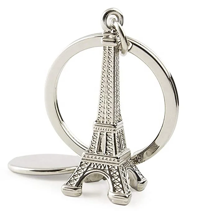 spot paris eiffel tower key chains personalized wholesale tower metal 3D key chain promotional gift