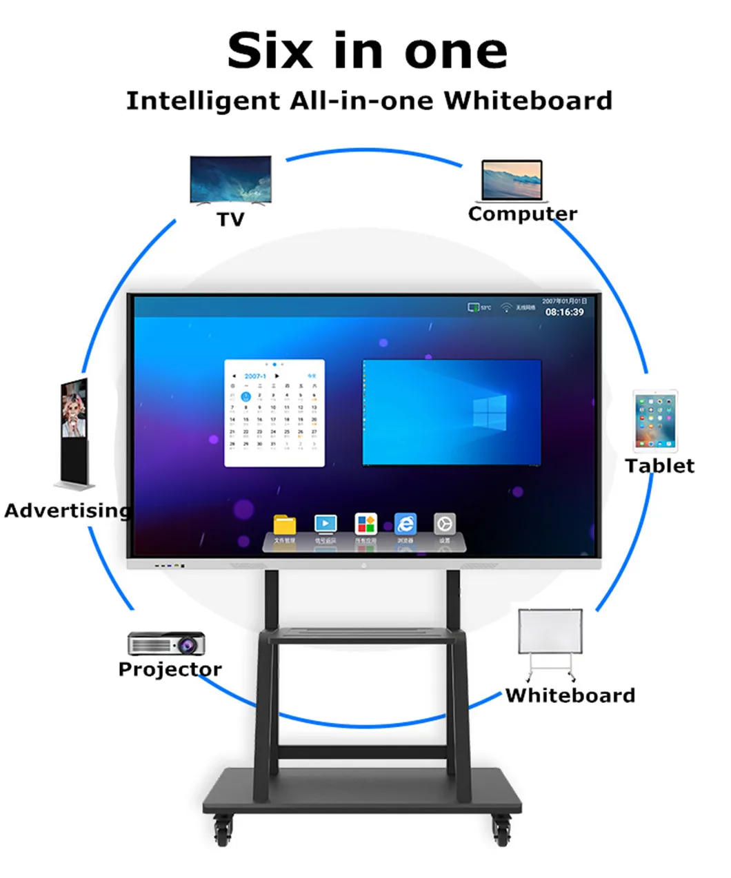 China Multiple dimensions Android & ops pc i3 i5 i7 multitouch smart board all in one pc whiteboard interactive