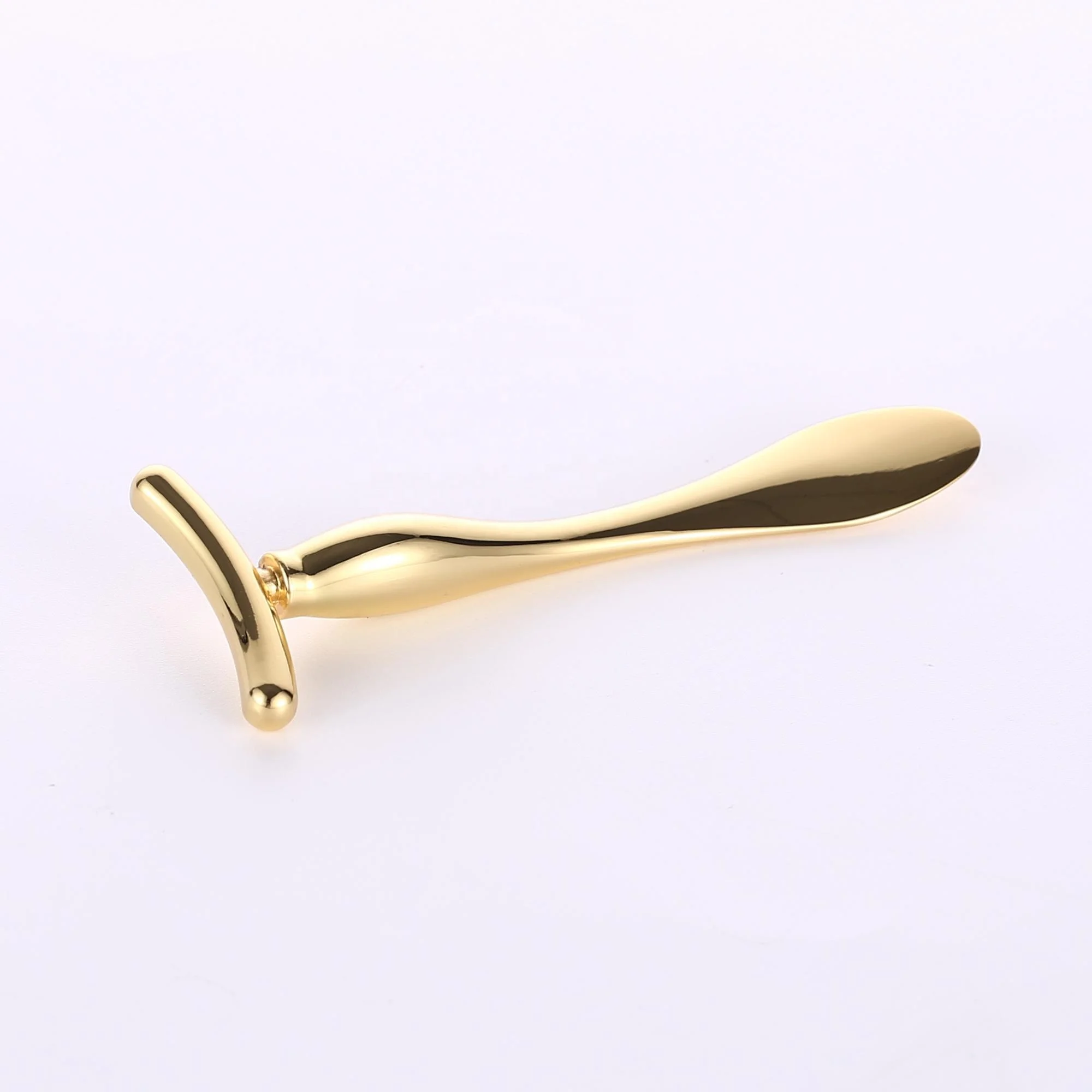 Металлическая маска для лица золотого цвета T-образной формы, крем, массажный шпатель, инструмент