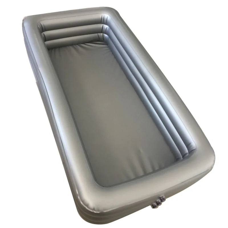 Medical Inflatable Bathtub Shower Bath Basin with Pump Water Bag Pillow Bed Assistive Aid for for Bedridden Patients Elderly