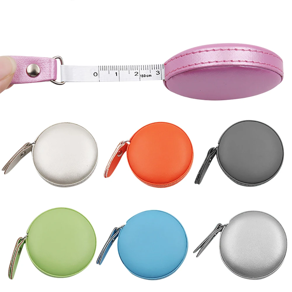 Macaron mini small tape measure leather round portability three waist bust soft ruler clothing tape measure