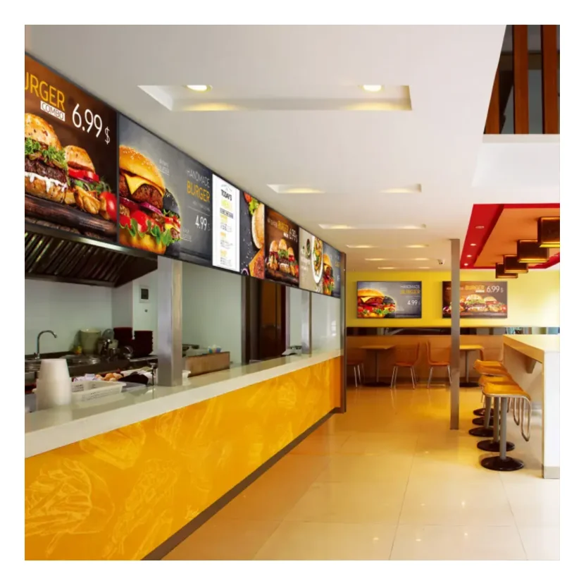 32 43 50 55 Inch 500 Nits High Brightness Super Thin 1080p Hd Shop Kfc Fast Food Digital Menu Board Restaurant