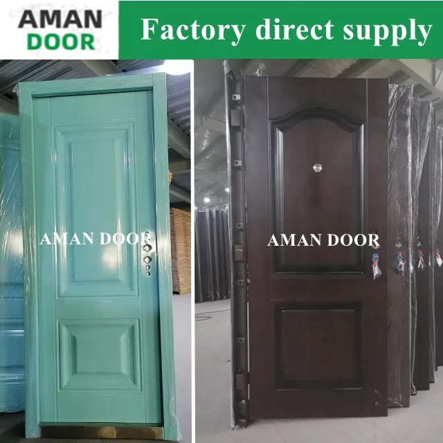 AMAN DOOR Factory Direct Price 30 X 78 Exterior Ghana Steel Security Door Design