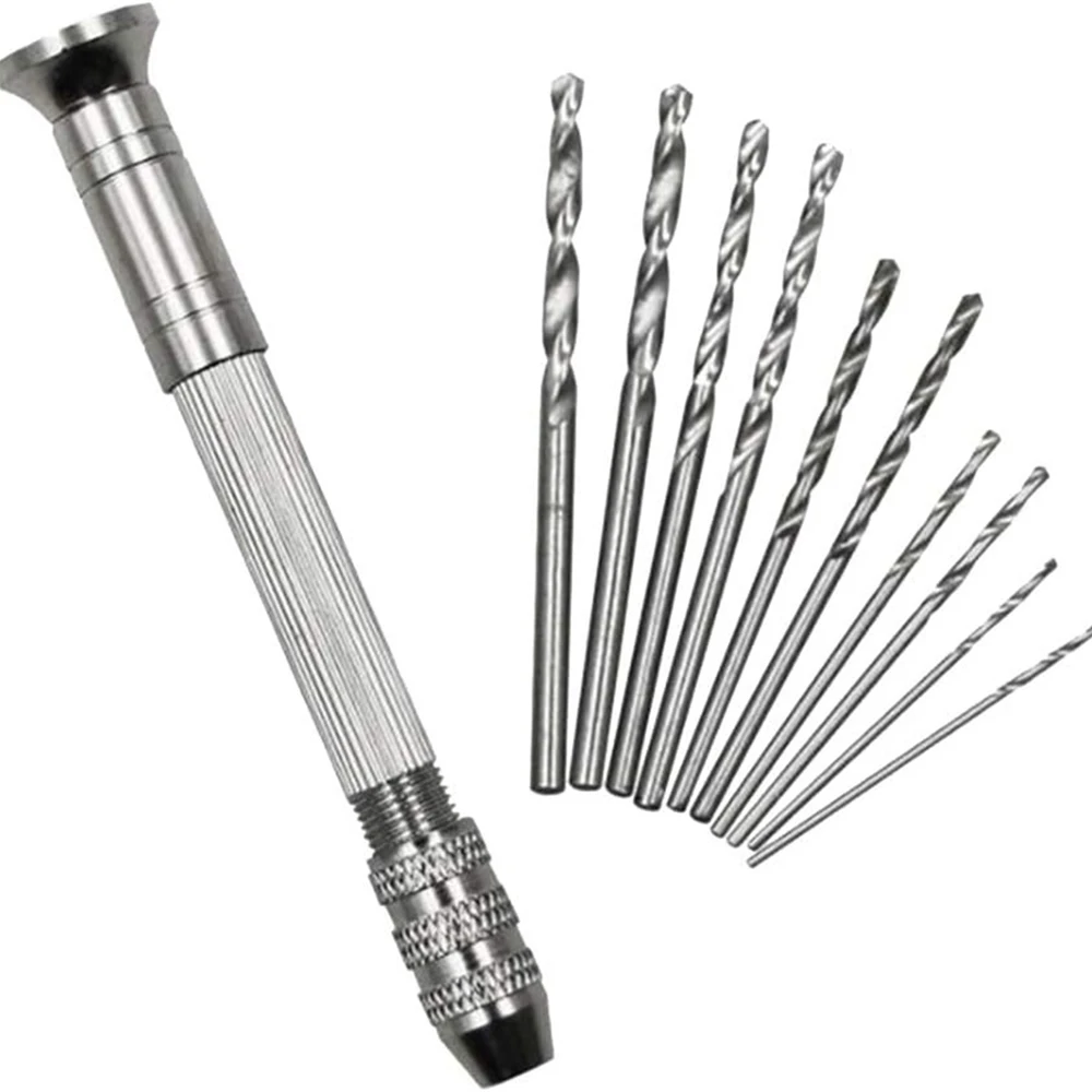 INTODIY Mini Twist Hand Drill Bits Manual Drill Set for DIY Jewelry Resin Craft