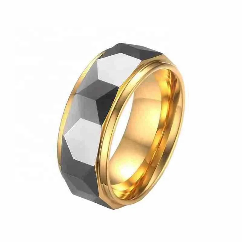 Мужское кольцо из карбида вольфрама 18 карат