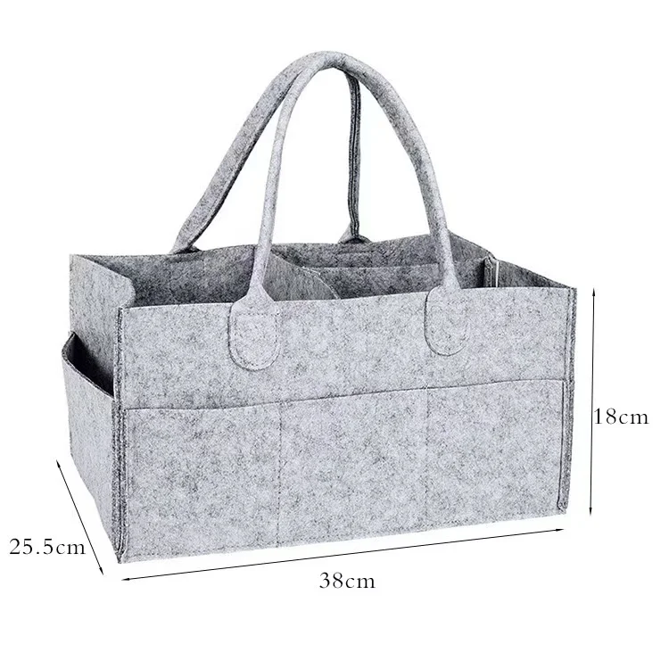 Custom Baby Portable Felt Organizer Baby Caddy Tote Diaper Bag With Large Capacity For Mommy