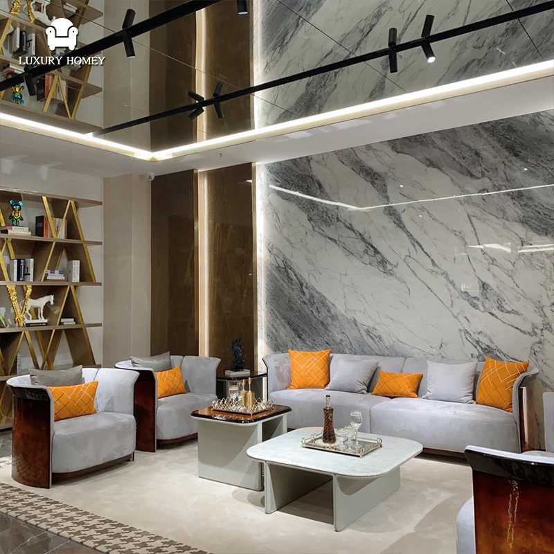 Italian high-end luxury living room furniture set modern designer fashion large villa luxury living room sofa set