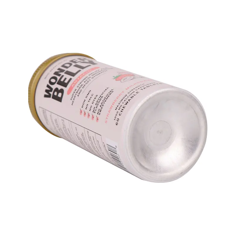 Round aluminum tin canister with screw cap special packaging for candy and biscuits