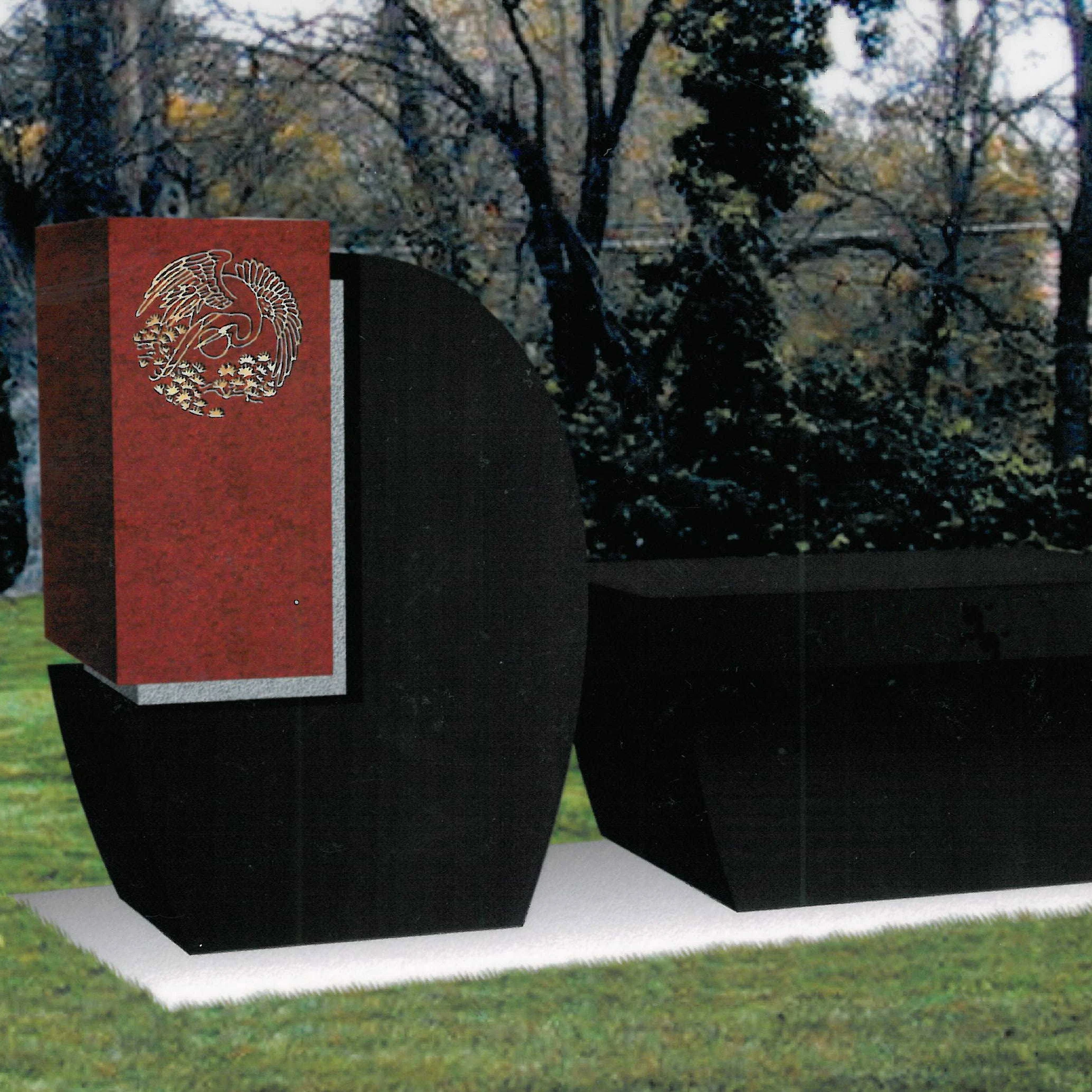 Wholesaler American Style Granite Cemetery Monuments Poland Grave Tombstone Slab Designs