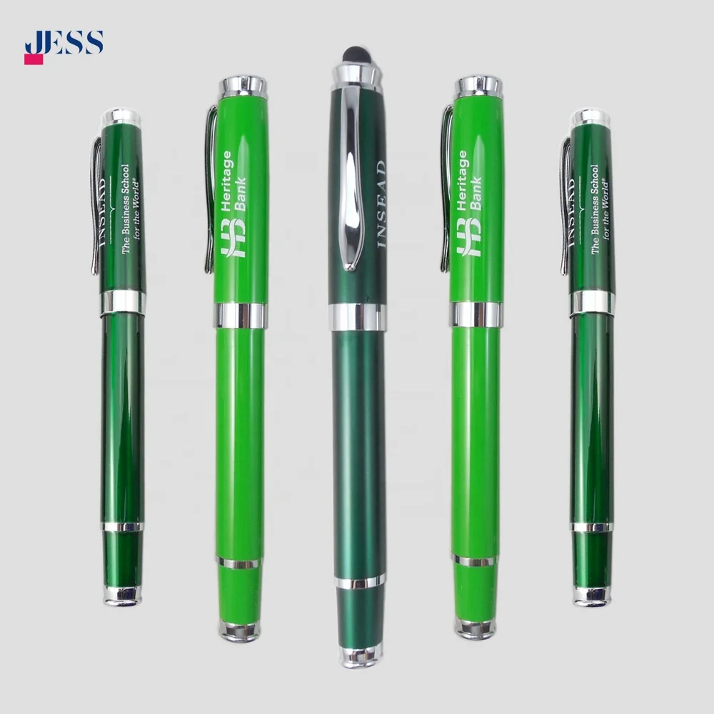 Executive Green Pen Heavy Metal Signature Pen 2 in 1 Capacitive Stylus Pen For Gift