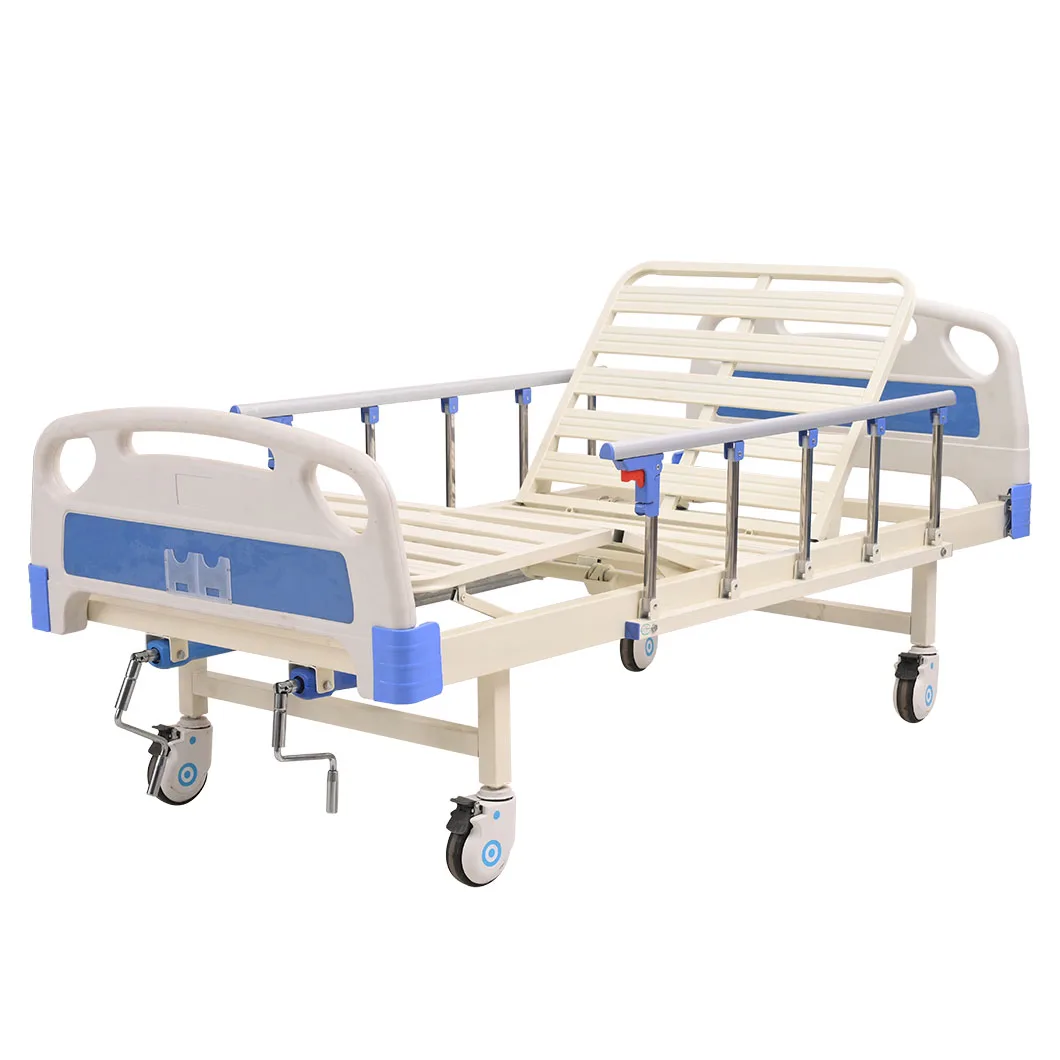 Best Selling Hospital Furniture A209 ABS Two Crank Manual Bed With 8cm Thickness Mattress