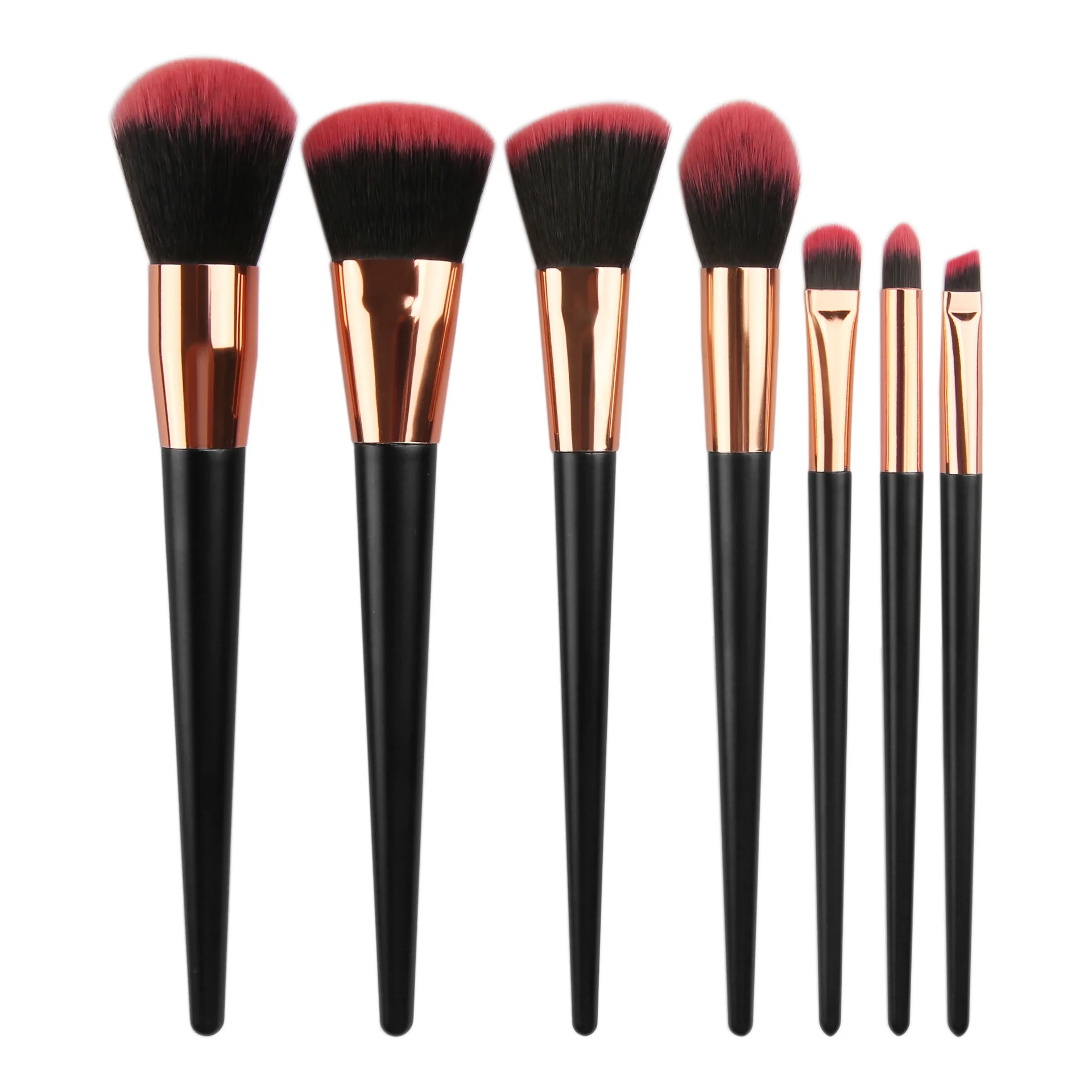 
2021 7 red Black Luxury Brush set make up Tools Kit Foundation makeup brushes Private Label Contour Eye Powder makeup brush set 