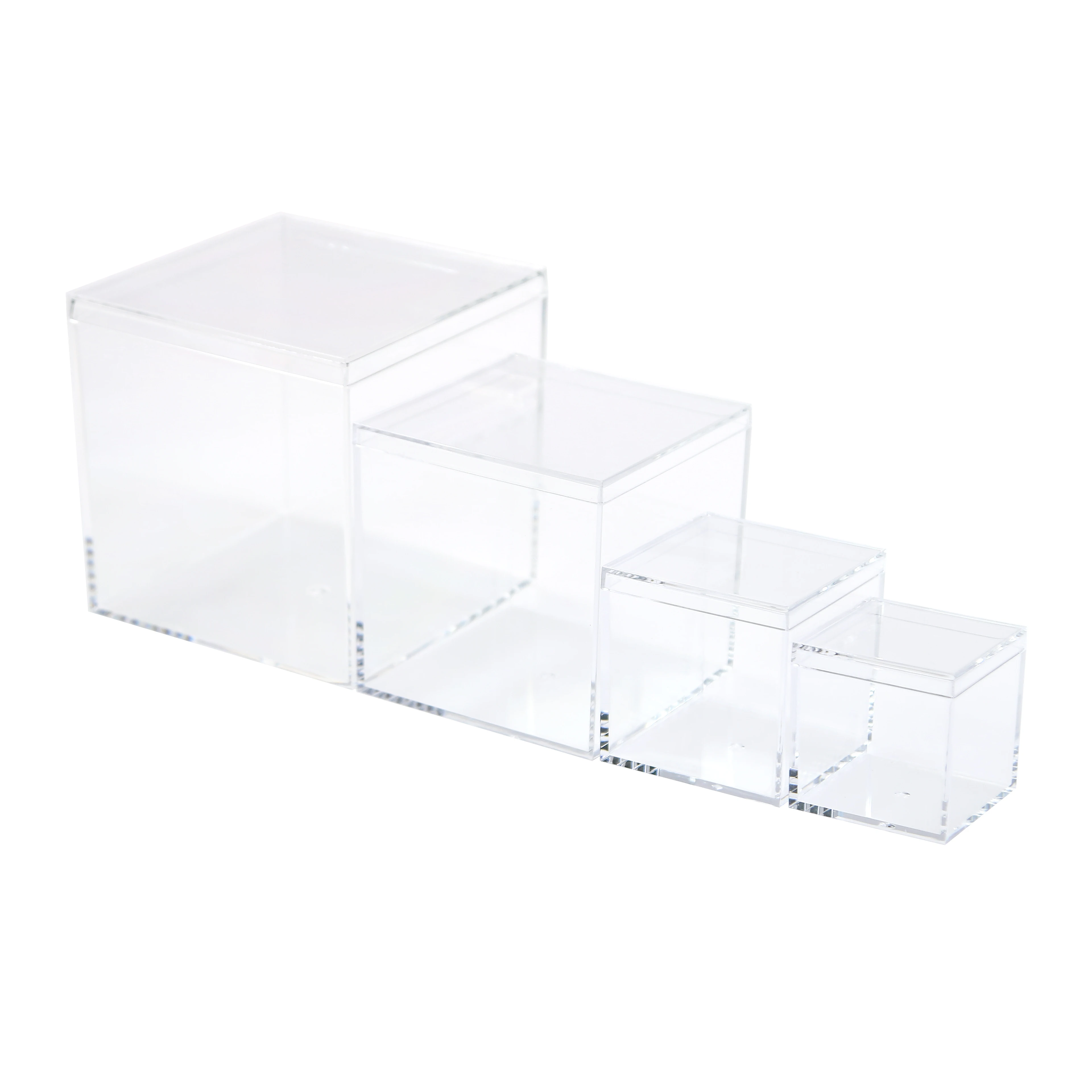 Square 10x10x10 Acrylic Display Box Hand made Transparent Car Model Box Clear Perspex Box With Lid Shop