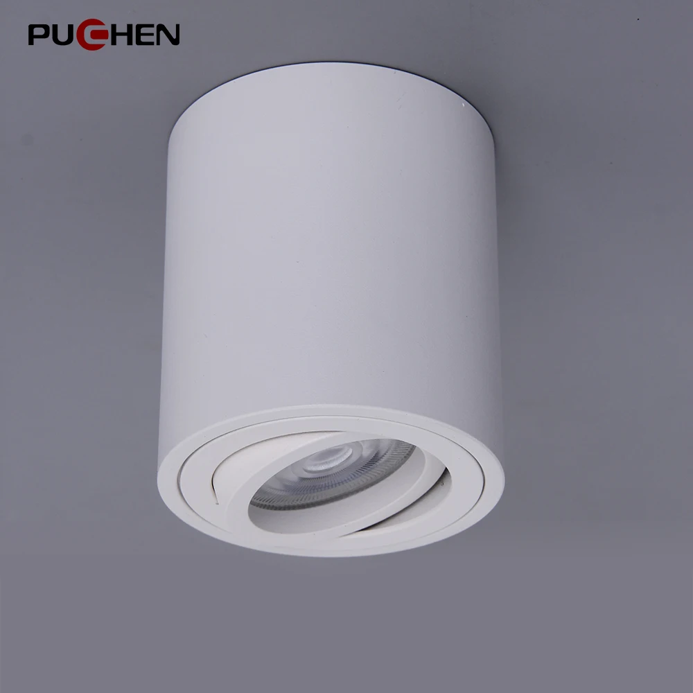 
PUCHEN Wholesale Adjustable GU10 Ceiling Tube Downlight Square Surface Mounted Spotlight Fixture Aluminium Lighting Housing 