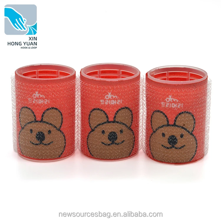 Custom Printed Velcroes Hair Curler Rollers Diy Hair Roller Cartoon Character Plastic Hair Curlers Roller
