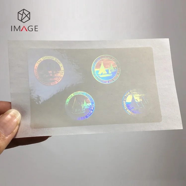 84*52mm Clear Transparent Custom Adhesive Hologram Overlay Sticker for ID Cards