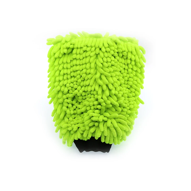 Auto cleaning single sided green Microfiber chenille car wash mitt cleaning gloves car wash products