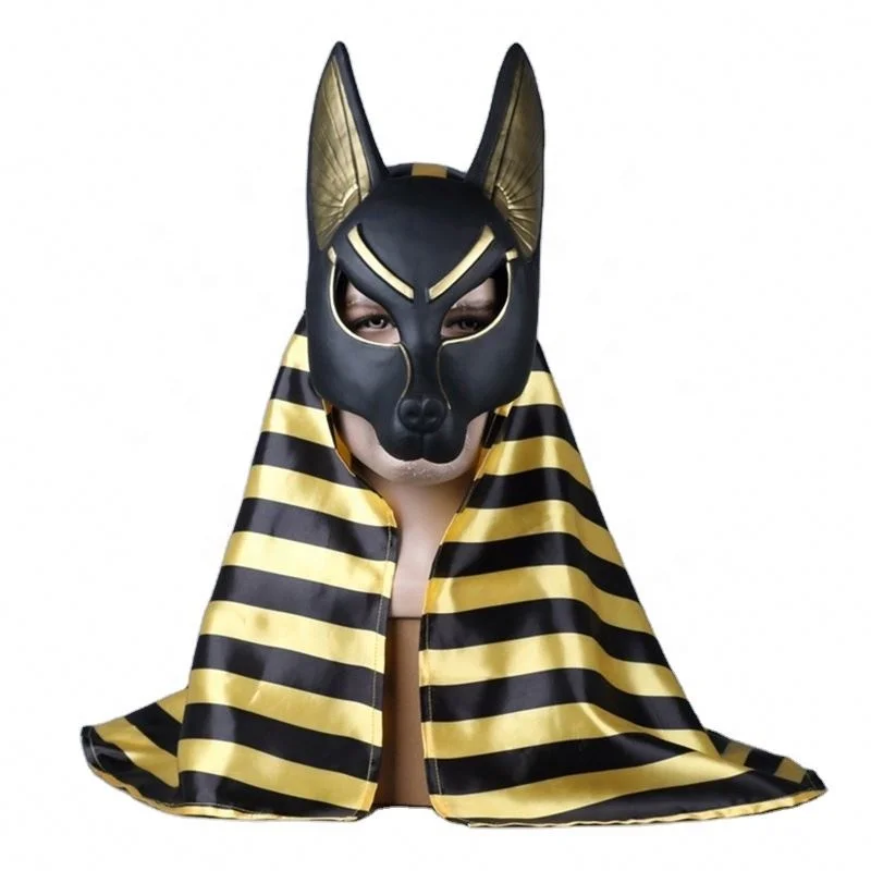 Customized Egyptian Pharaoh Cosplay Face Mask Anubis Costume Animated Mask Halloween Props for Adult