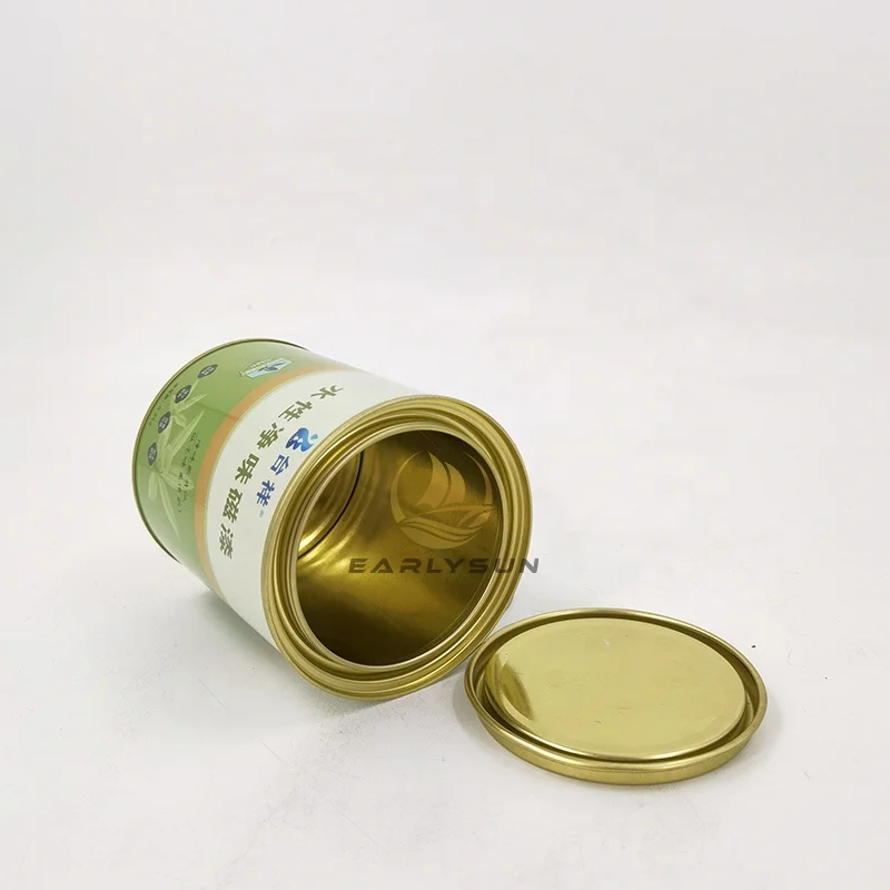 Custom 1 Liter Metal Round Tin Can For Water Based Paint With Lids Empty Paint Buckets